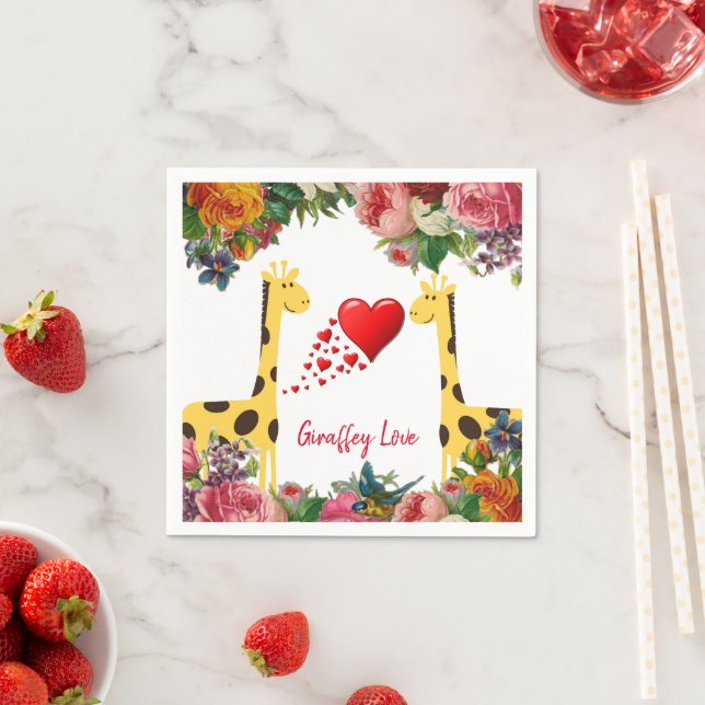 Guardanapo De Papel Papel Napkins, Giraffe Love (Insitu)
