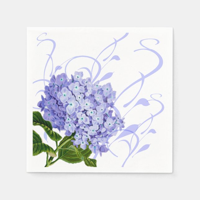 Guardanapo De Papel Papel Napkins-Hydrangea Papel Jantado Napkins (Frente)