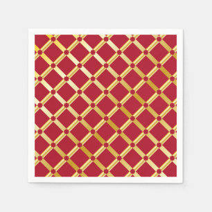 Guardanapo De Papel Papel Napkins, inspirado em árabe, vermelho e Dour