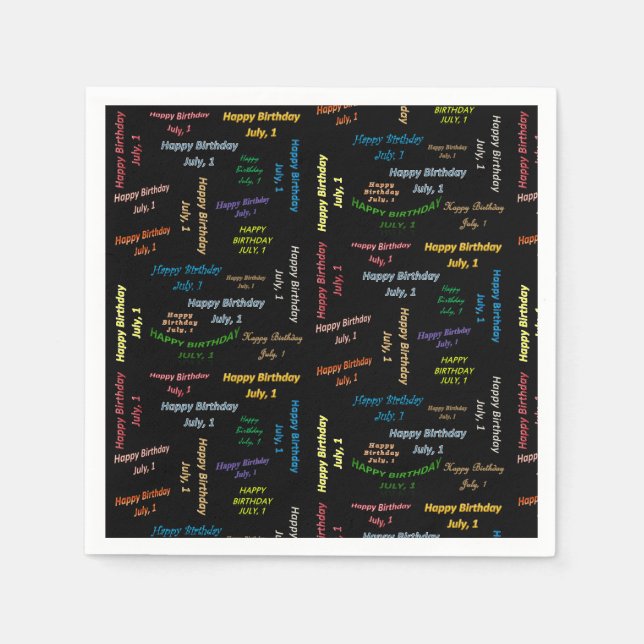 Guardanapo De Papel Papel Napkins julho, 1 Aniversário (Frente)