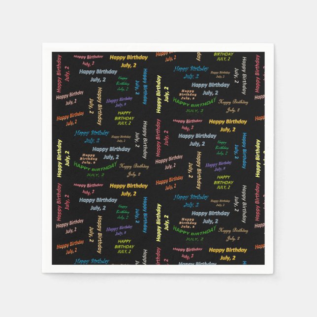 Guardanapo De Papel Papel Napkins julho, 2 Aniversário (Frente)