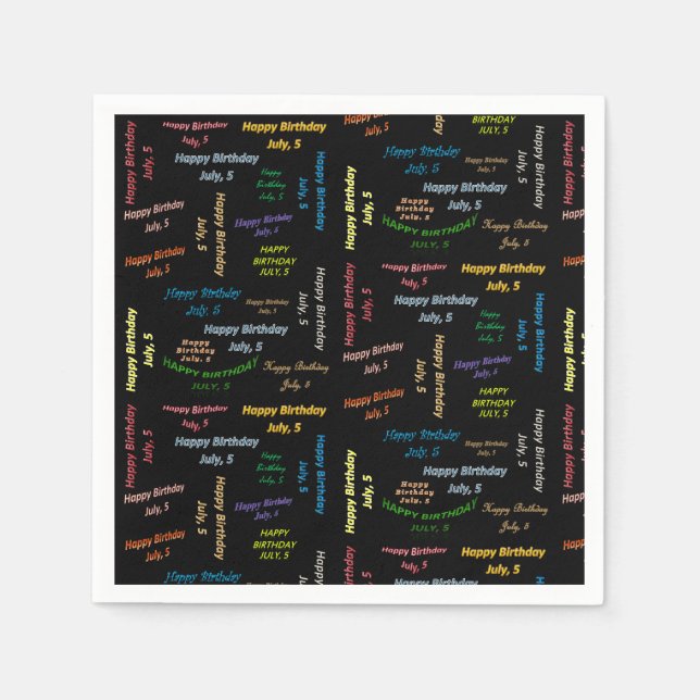 Guardanapo De Papel Papel Napkins julho, 5 Aniversário (Frente)