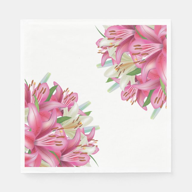 Guardanapo De Papel Papel Napkins - Lily Napkins Rosa (Frente)