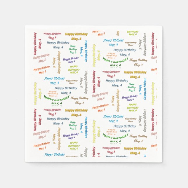 Guardanapo De Papel Papel Napkins May, 4 Birthday (Frente)