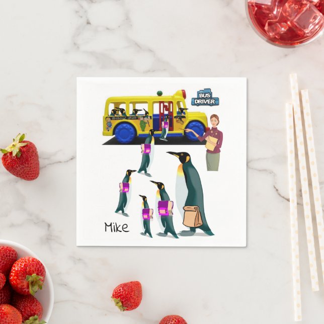 Guardanapo De Papel Papel Napkins, motorista de ônibus escolar para pi (Insitu)