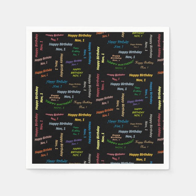 Guardanapo De Papel Papel Napkins novembro, 1 Aniversário (Frente)