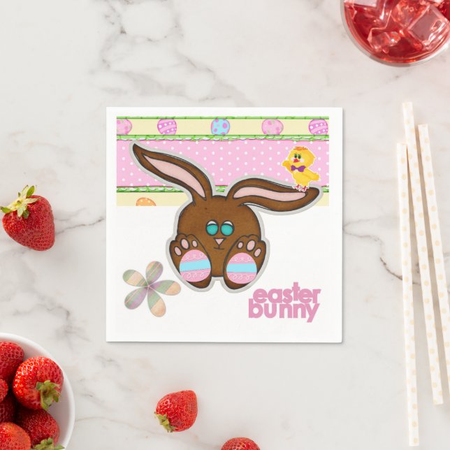 Guardanapo De Papel Papel Napkins, Ovos de Coelhinhos de Páscoa (Insitu)