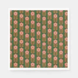 Guardanapo De Papel Papel Napkins - Padrão floral venenoso em verde