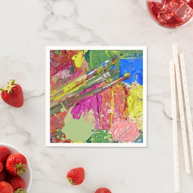 Guardanapo De Papel Papel Napkins, Pintura Colorida Napkins (Insitu)