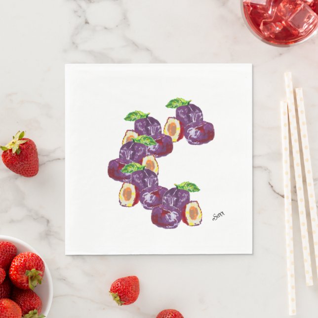 Guardanapo De Papel Papel Napkins: Plum's (Insitu)