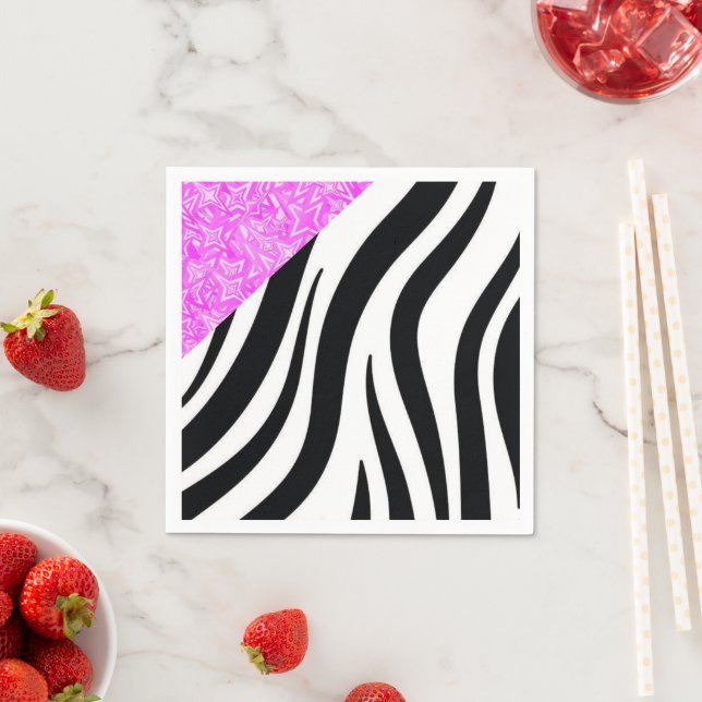 Guardanapo De Papel Papel Napkins, Preto Leopardo Rosa Napkins (Insitu)