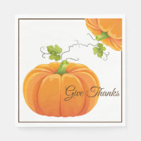 Papel Napkins - Pumpkin de Ação de Graças
