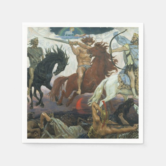 Guardanapo De Papel Papel Napkins Quatro Cavalos Apocalypse Vasnetsov (Frente)