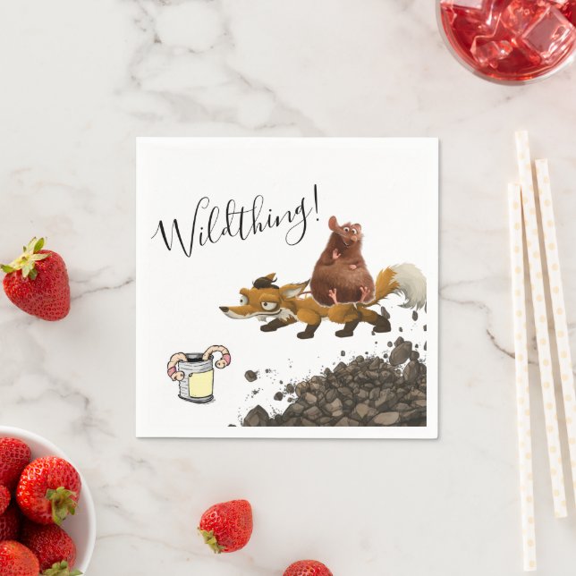 Guardanapo De Papel Papel Napkins, Raposa Raposa Verme Dirt Selvagem (Insitu)