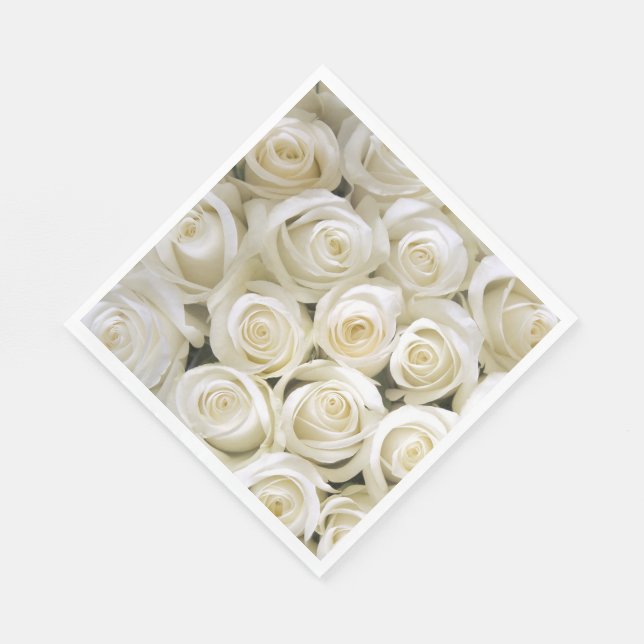 Guardanapo De Papel Papel Napkins-Rosas Brancas (Quina)