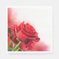 Papel Napkins-Rosas vermelhas