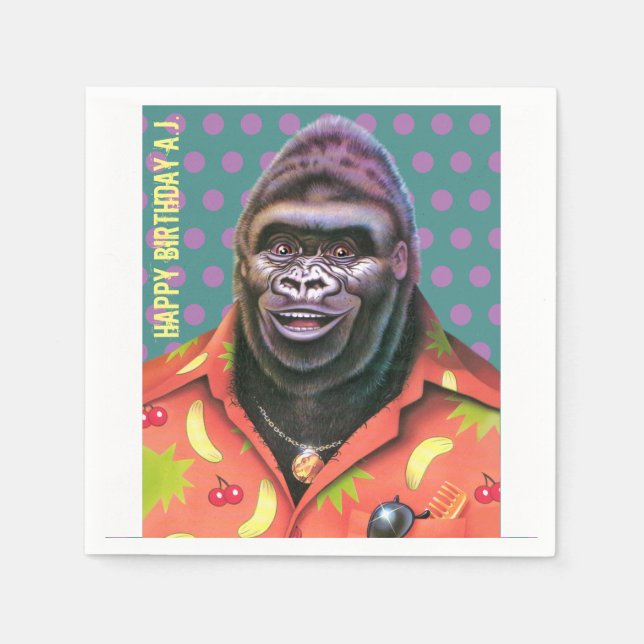 Guardanapo De Papel Papel Napkins vain gorilla design (Frente)