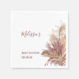 Guardanapo De Papel Papel Napkins Watercolor Pampas Grass Mauve Rosa
