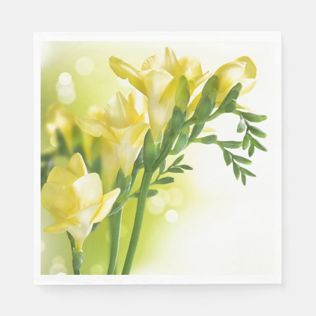 Guardanapo De Papel Papel Napkins-Yellow Freesias (Frente)
