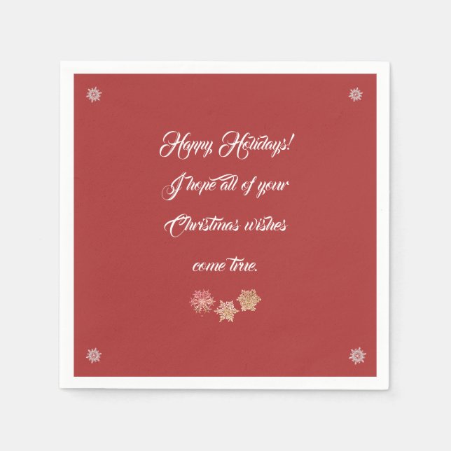 Guardanapo De Papel Papel Nápoles com Mensagem de Natal (Frente)