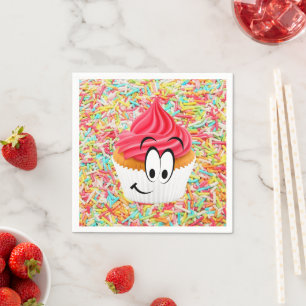 Guardanapo De Papel Papel Nápoles, Feliz Cupcakes de Aniversário, Es