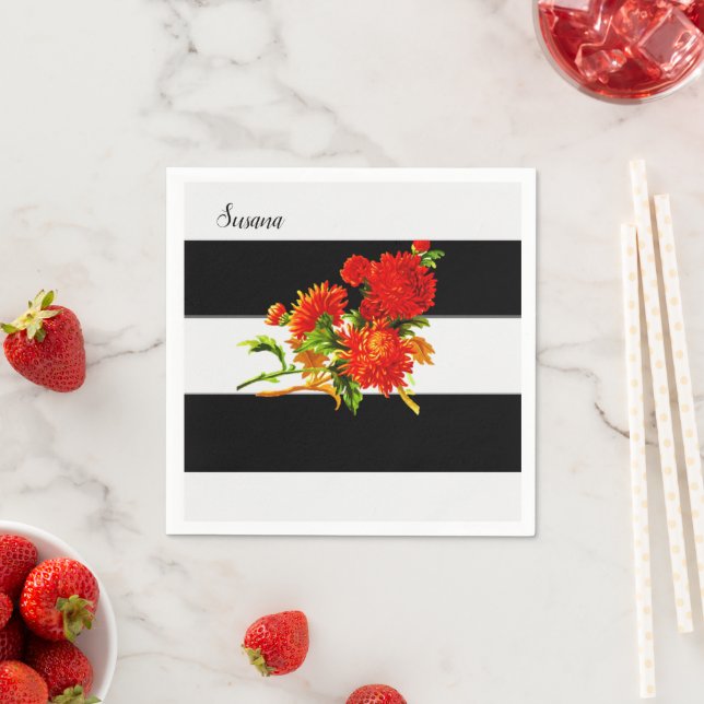 Guardanapo De Papel Papel Nápoles, Floral Black Strike (Insitu)