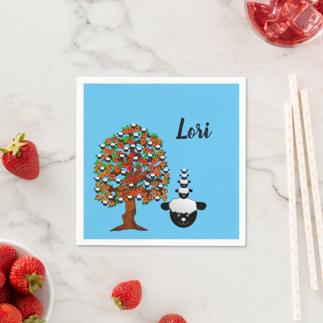 Guardanapo De Papel Papel Nápoles, Ovinos Azul (Insitu)