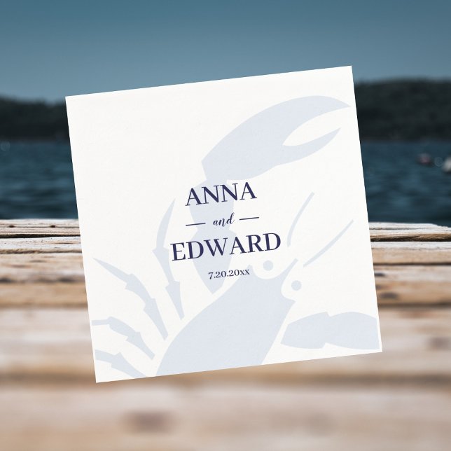 Guardanapo De Papel Papel Náutico de Casamento de Lagosta Nápoles (Criador carregado)