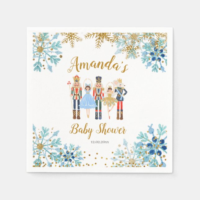 Guardanapo De Papel Papel Nutcracker Nutcracker Blue de inverno Napkin (Frente)