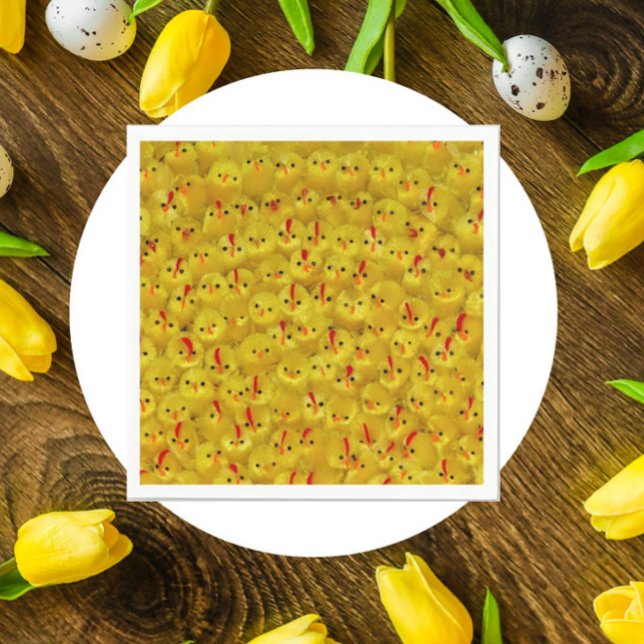 Guardanapo De Papel Papel-padrão para Pintinhos de Páscoa amarela-bran (Fun yellow chick pattern napkins. Great for Easter or spring entertaining!)