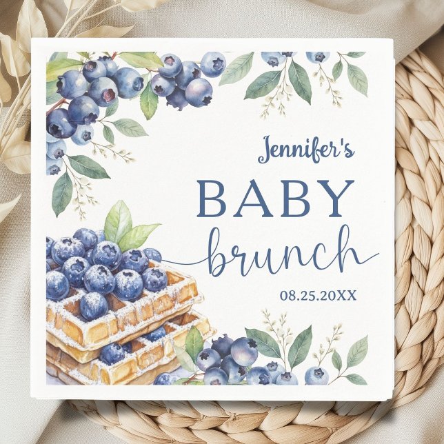 Guardanapo De Papel Papel para Brunch de Chá de Bebê Blueberry Waffle  (Criador carregado)