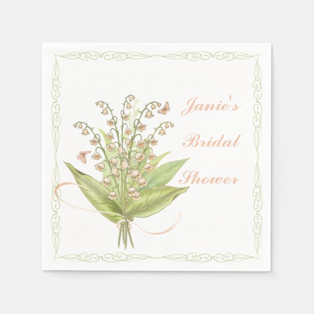 Guardanapo De Papel Papel para Buquê de Flor Rosa com Moldura (Frente)