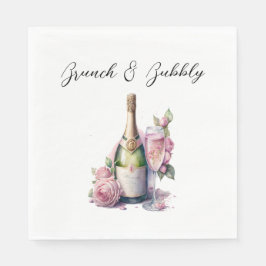 Guardanapo De Papel Papel para Chá de Noiva Brunch e Champanhe Bubbly