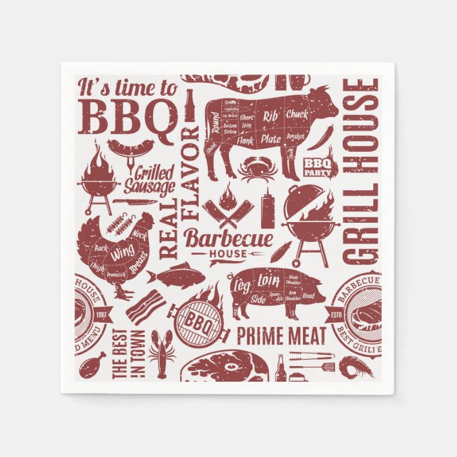 Guardanapo De Papel Papel para Churrasco Bbq (Frente)