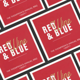 Guardanapo De Papel Papel para Festa de 4 de Julho Red Wine & Blue