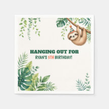 Papel para Festa de Aniversário da Selva de Pregui