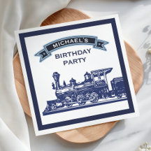 Papel para Festa de Aniversário Infantil Trem Vint