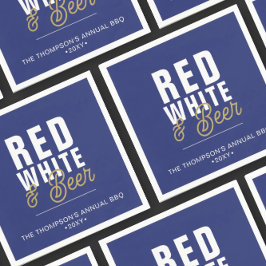 Guardanapo De Papel Papel para Festa do 4 de Julho Red White & Beer