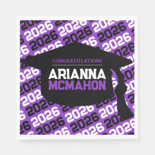 Guardanapo De Papel Papel para Tampa de Graduação Personalizado Roxo e