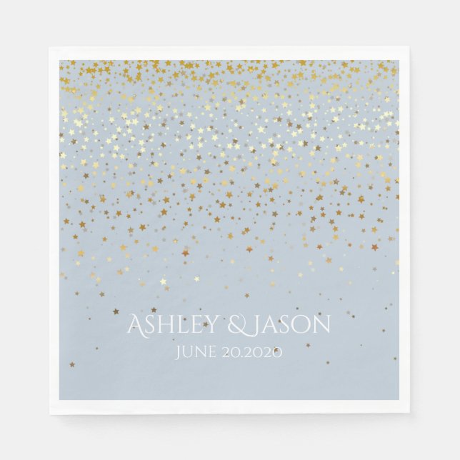 GUARDANAPO DE PAPEL PAPEL PARTITY DISPOSSÍVEL NAPKINS PETITE OURO STAR (Frente)