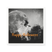 Papel Personalizado de Halloween de Bruxa e Lua