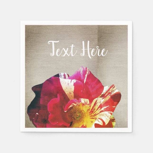 Guardanapo De Papel Papel Personalizado Rustic Flower Napkins (Frente)