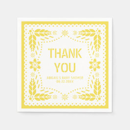 Guardanapo De Papel Papel picado amarelo Obrigado Chá de fraldas