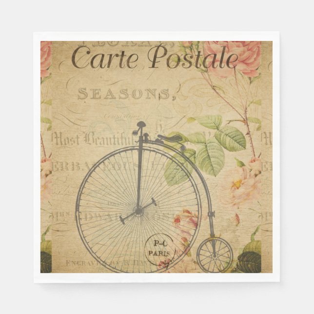 Guardanapo De Papel Papel postal francês Napkin (Frente)