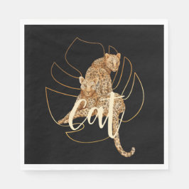 Guardanapo De Papel Papel preto-leopardo