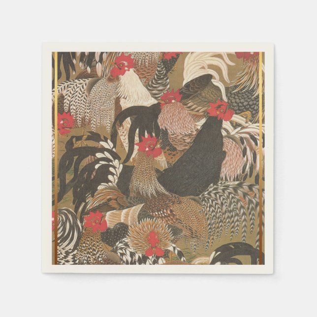 Guardanapo De Papel Papel Rooster 2017 para pintura japonesa (Frente)