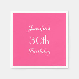 Guardanapo De Papel Papel Rosa Quente Nápoles, aniversário de 30 anos