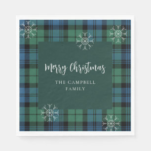 Guardanapo De Papel Papel Tartan Verde Azul Campbell xadrez