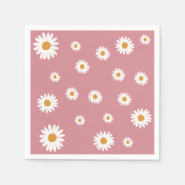 Guardanapo De Papel Papel Tema Dusty Pink Daisy Napkin