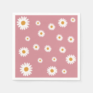 Guardanapo De Papel Papel Tema Dusty Pink Daisy Napkin